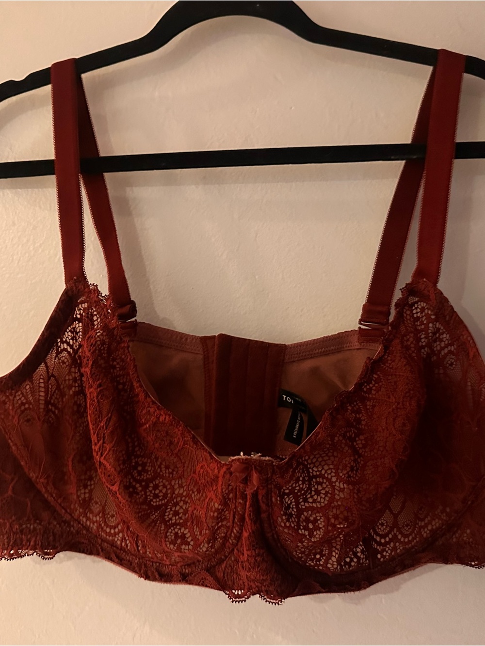 Lace Underwire Bra - Deep Burgundy